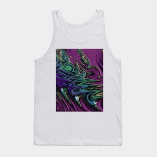 Purple Rainbow Swirls Fractal Texture Tank Top